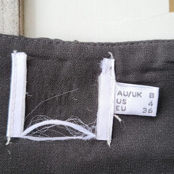 Princess Polly Ariah Black Long Sleeve Gathered Bust Fitted Crop Top 4US - Picture 6 of 6